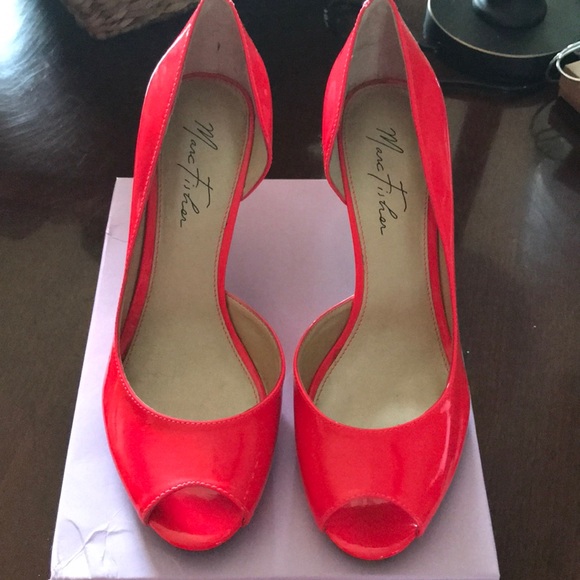 Marc Fisher Shoes - Marc Fisher Peep Toe Heels Coral Orange